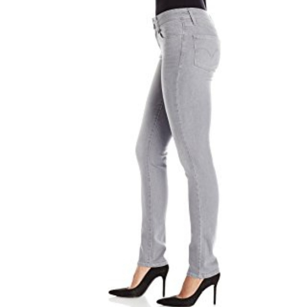 Levi's Grey Mid Rise Skinny Jeans